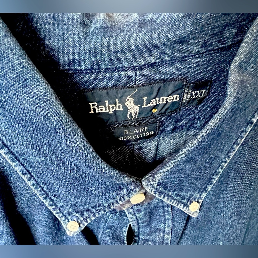 Ralph Lauren Men’s Denim long sleeve button down XXL (Blaire) EUC